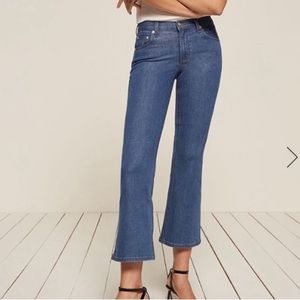 reformation pj cropped flare jean